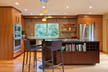 Sammamish Kitchen Remodeling Permits: Permit Planning for island flow, entry circulation and backyard slopes Kitchen Bathroom Bellevue Seattle for Bellevue Kitchen Remodeling, focused on island spacing