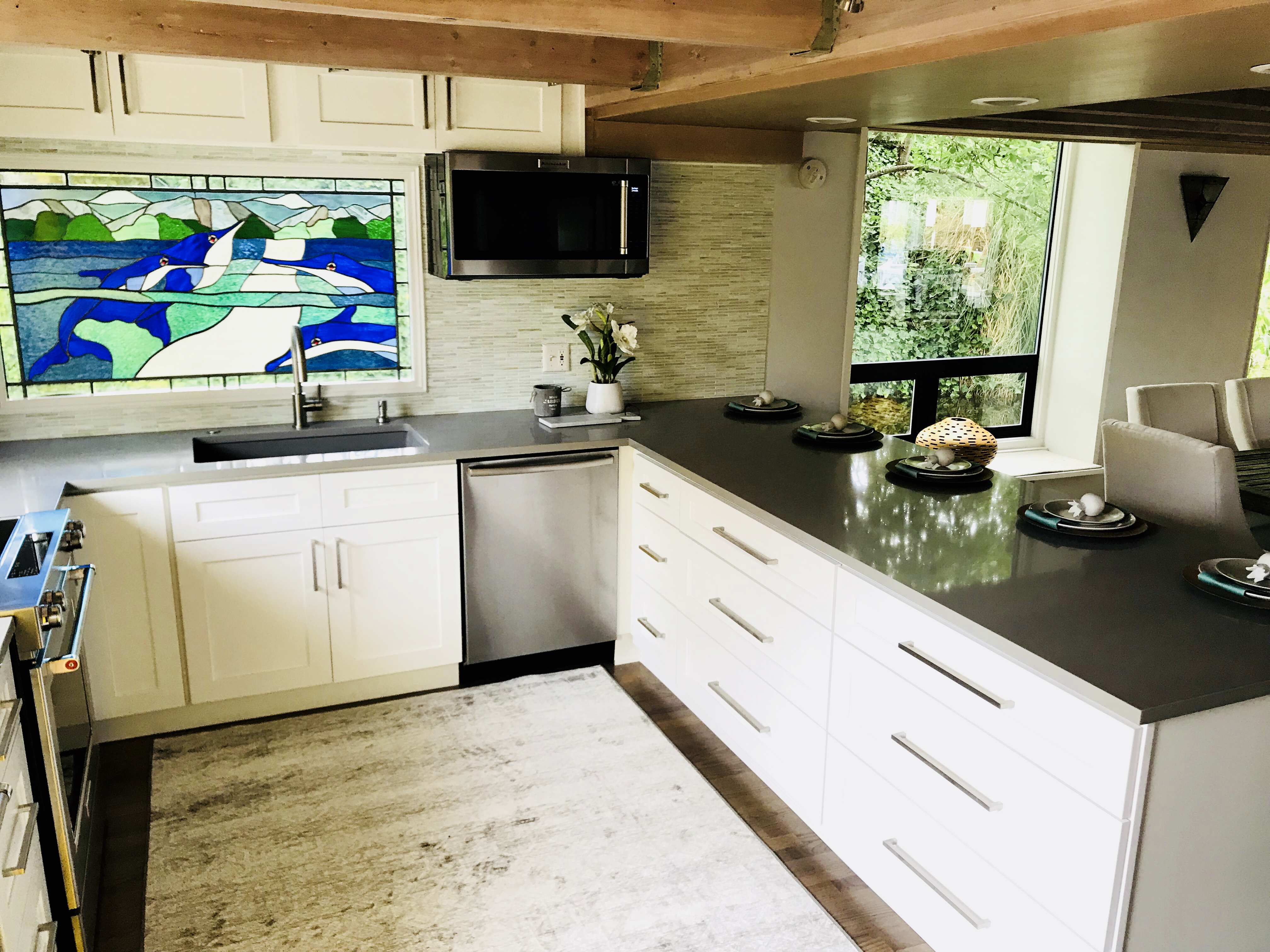 Waterfront Home Kitchen Remodel Medina for Medina Kitchen Remodeling, focused on backsplash detail