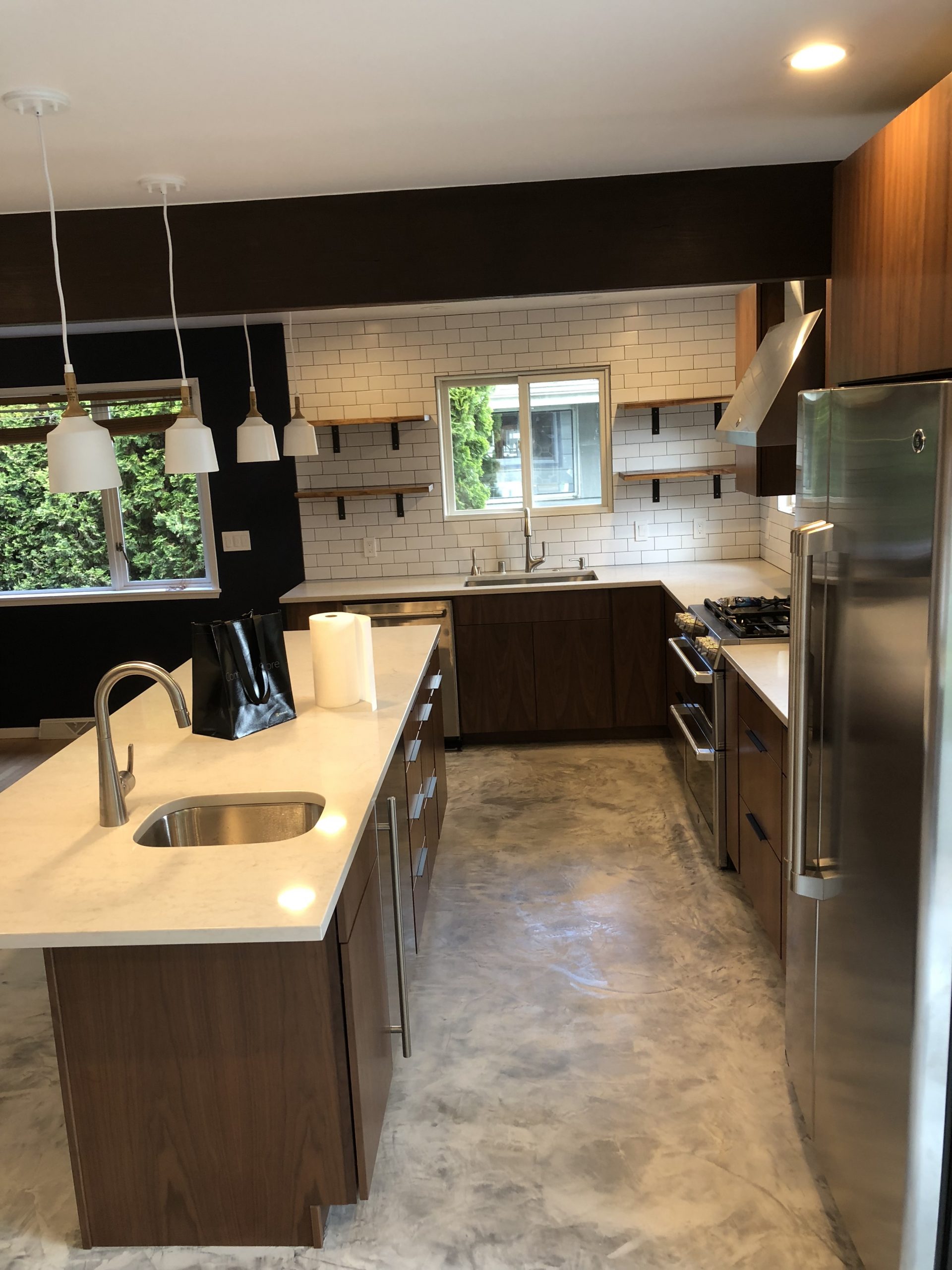 Kitchen Contractor, Concrete Floor Kitchen for Eastside Kitchen Remodeling, focused on daily workflow
