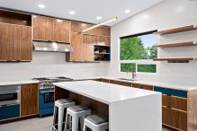 Kitchen Remodeling Cost Newcastle: Cost Planning for sink placement, roof tie-ins and China Creek slopes Kitchen Kirkland, Seattle for Kirkland Kitchen Remodeling, focused on backsplash detail