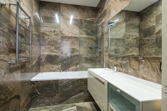Shower Tub Modern Bathroom for Bellevue Bathroom Remodeling, focused on surface maintenance