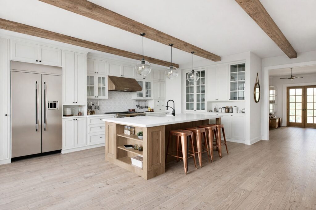 Kitchen remodel in an older home shaped by existing structure and layout