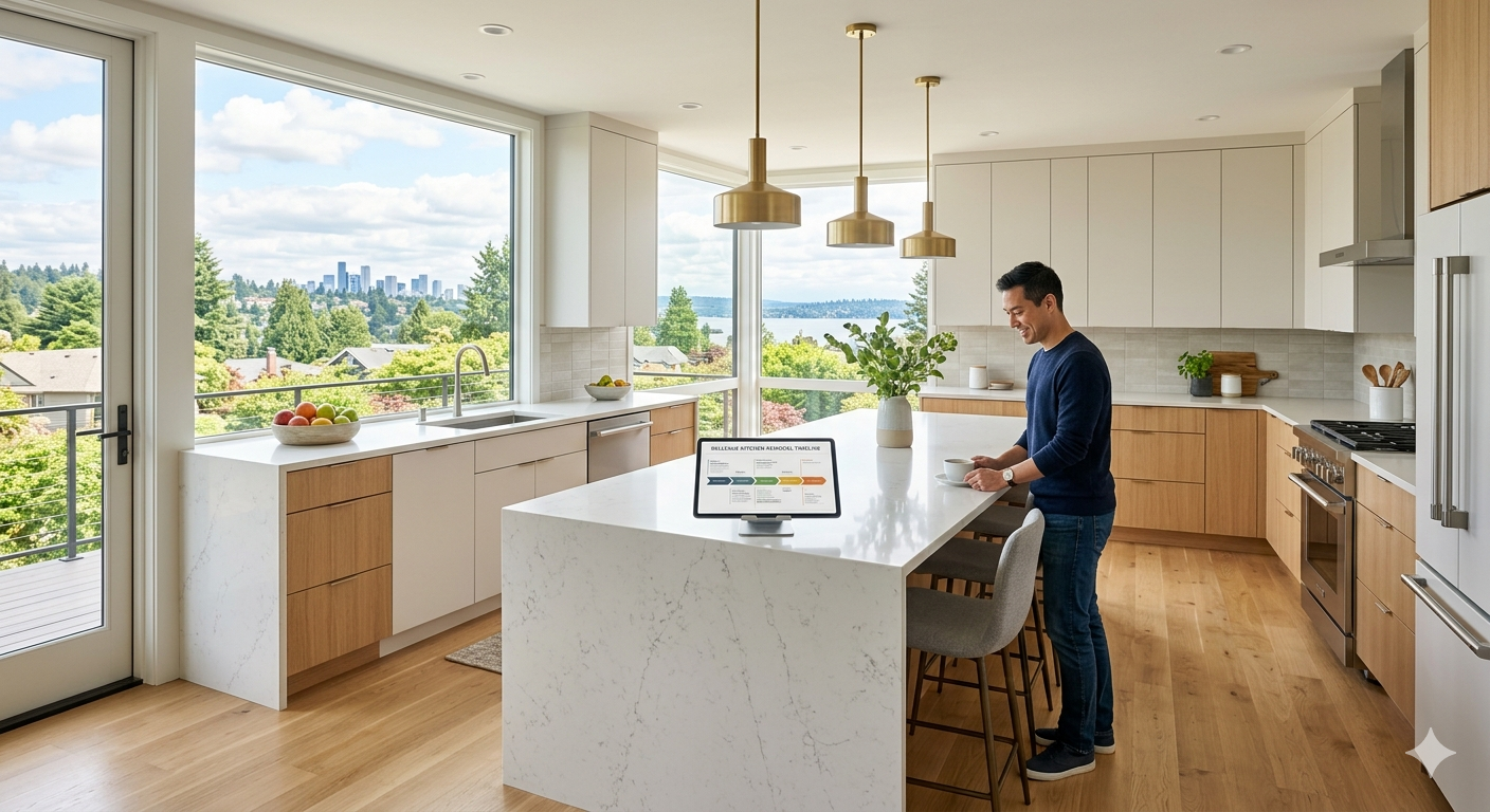 Discover realistic remodel timelines for kitchens, bathrooms, basements, and whole-home renovations. Plan your Bellevue, WA project with confidence.