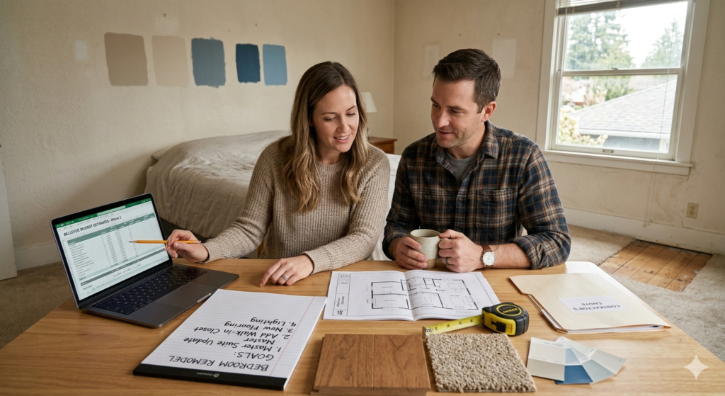 Plan first—set your budget, measure the space, and decide your design before starting any remodeling work.